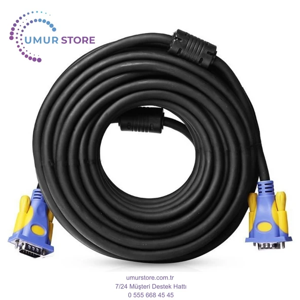 15MT Ferrıt Core Emı/rfı Filtreli VGA Kablo - Resim 2