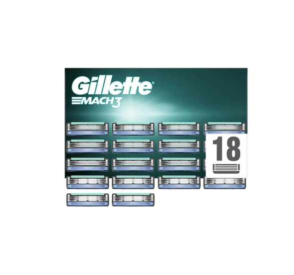 Gillette Mach 3 Yedek Tıraş Bıçağı 18'li ürün görseli
