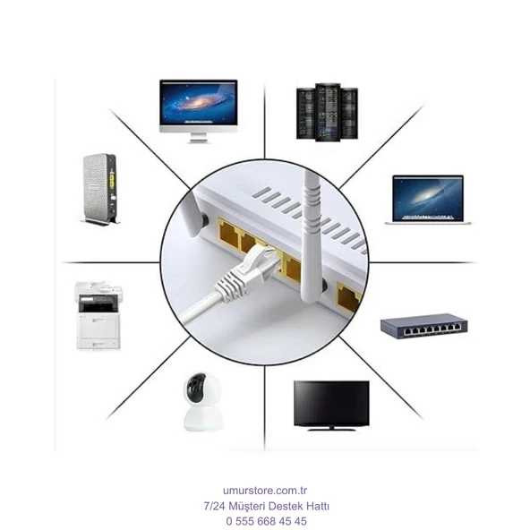 Cat6 Ethernet Patch Adsl Modem Internet Kablosu (Cat6, 10 Metre) - Resim 3
