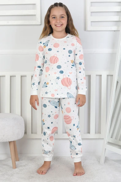 Gezegen Temalı Unisex Çocuk Pijama Takımı ( Kız - Erkek ) - Resim 9