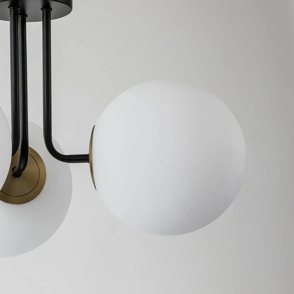 Rsylight 3'lü Modern Siyah Kaplama Plofyoner Wayli 8'li Modern Siyah Avize ve Sarkıt Avize - Resim 5