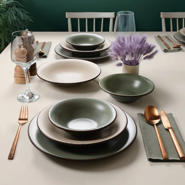 GÜRAL PORSELEN Paris 12 Parça 4 Kişilik Mat Yemek Takımı ürün görseli 1