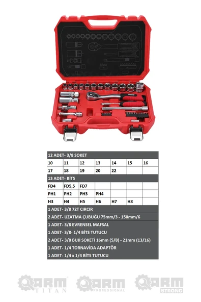1/4 - 3/8 34 PARÇA LOKMA SETİ - Resim 2