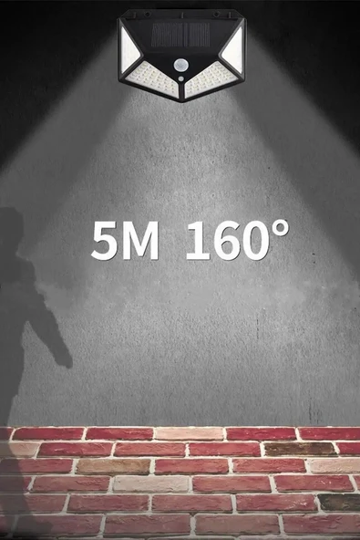 100 LED Güneş Enerjili Solar Bahçe Aydınlatma 3 Modlu Hareket Sensörlü Su Geçirmez Işık 3 ADET - Resim 3