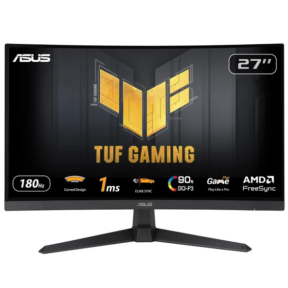 ASUS TUF GAMING VG27VQ3B 27" 180Hz 1ms HDMI DP Adaptive Sync FHD Fast VA Curved Gaming Monitör ürün görseli