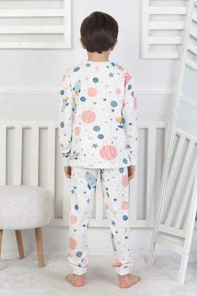 Gezegen Temalı Unisex Çocuk Pijama Takımı ( Kız - Erkek ) - Resim 10