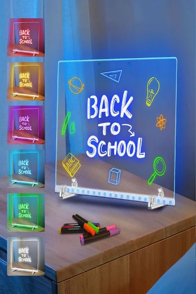 LED Işıklı Çizim ve Boyama Panosu, Görsel Yansıtmalı Yazı Tahtası, Çocuklar İçin Çizim Seti - Resim 6