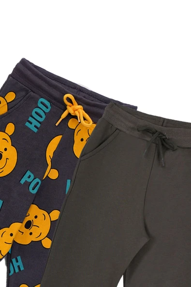 2'Li Basic Şardonlu 2 İplik Eşofman Set ( Winnie The Pooh - Haki ) - 2