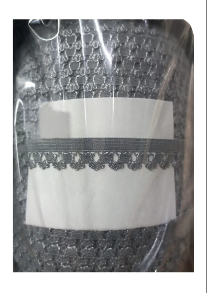 Çamaşır Lastiği Dantelli 1 cm 75 Metre 1 Top Gri ürün görseli