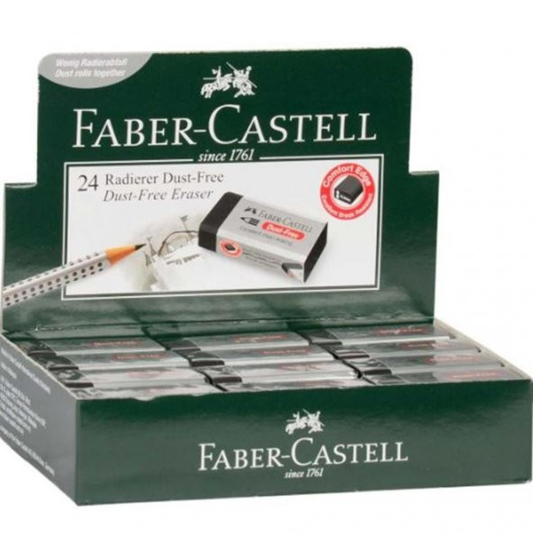 Faber-Castell Öğrenci Silgisi Dust Free (24 LÜ) Siyah 18 71 71