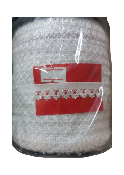 Çamaşır Lastiği Dantelli 1 cm 75 Metre 1 Top Beyaz 1. Model ürün görseli