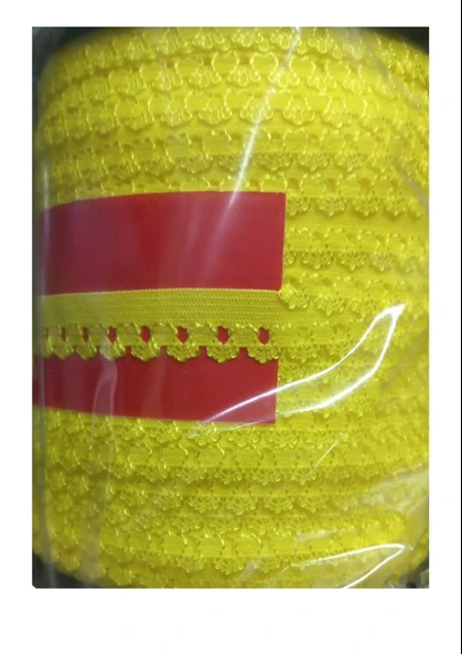 Çamaşır Lastiği Dantelli 1 cm 75 Metre 1 Top Sarı ürün görseli