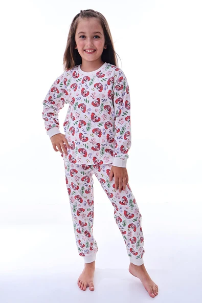 2'Li Sevimli Sky ve Mixed Kuromi Desenli Kız Çocuk Pijama Takımı - Resim 6