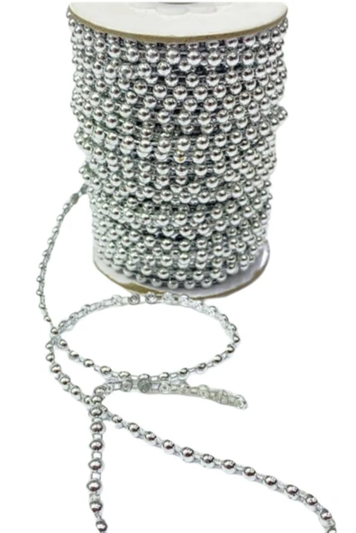 Dikilebilir Sıralı İnci Tekli En 1 cm Gümüş 5 Metre ürün görseli