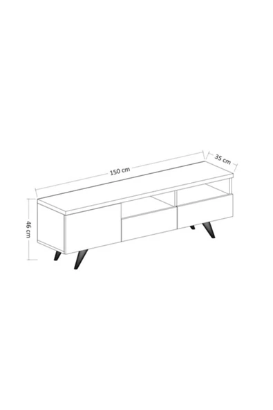 BMdekor Tv Sehpası Berrak Beyaz Safir Meşe 150 Cm - 5