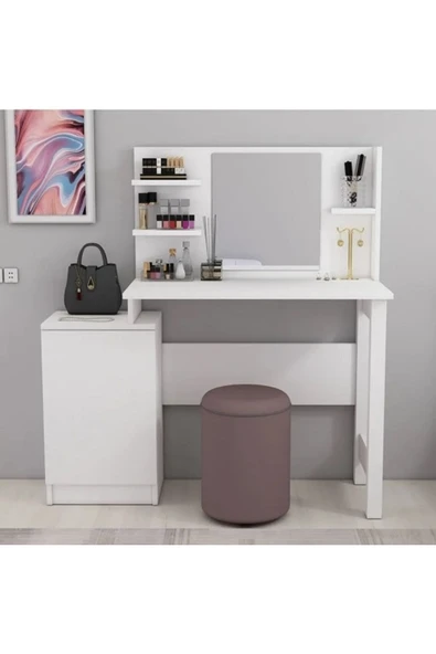 Meltem Çelik - BMdekor Makyaj Masası Cenny Beyaz - 2