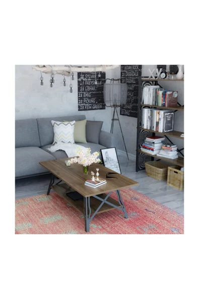 BMdekor Orta Sehpa Tetra Ceviz Siyah