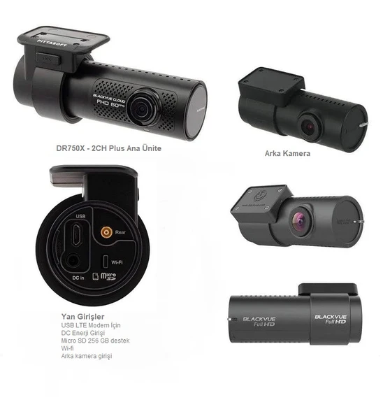 Blackvue DR750X-2CH Plus 60 FPS Wi-Fi Modemsiz FullHD Araç Kamerası - 6