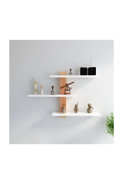 BMdekor Duvar Rafı Mesk Beyaz Turuncu ürün görseli