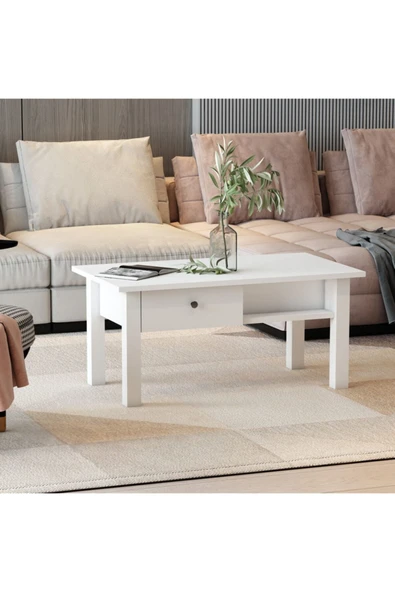 Derya Dekor Orta Sehpa Loft Beyaz - 1
