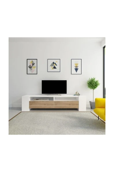BMdekor Tv Ünitesi Sasa Bc203 Beyaz Ceviz - 1
