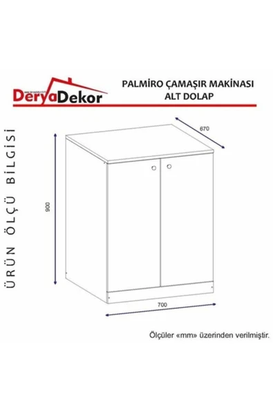 BMdekor Çamaşır Makinesi Dolabı Poyraz Alt Beyaz - 3