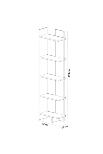 BMdekor Kitaplık Sky Siyah Beyaz - Resim 3