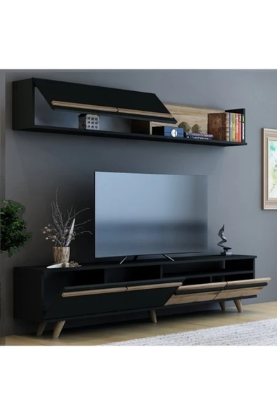 BMdekor Tv Ünitesi Merit Antrasit Çırağan 180 Cm - 2