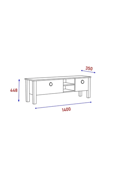 BMdekor Tv Sehpası Rüya Beyaz Mermer Desen 140 Cm - 4