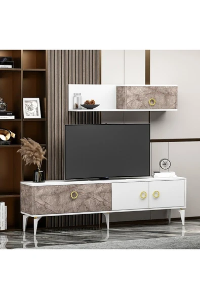 Meltem Çelik - BMdekor TV Ünitesi Zerda Gordion Beyaz 180 cm - 2