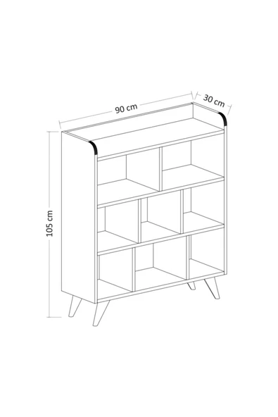 BMdekor Kitaplık Amerika Beyaz - 3