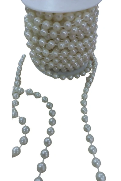 Sıralı Yuvarlak İnci En 1 cm Krem 1 Metre ürün görseli