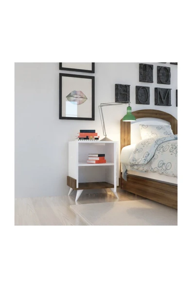 BMdekor Komodin Montana Beyaz Ceviz - 2
