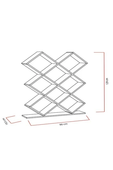 BMdekor Kitaplık Kasım Tasarım Kırmızı - 3