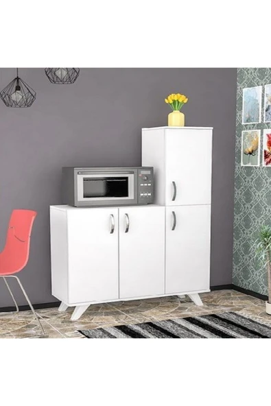 BMdekor Çok Amaçlı Dolap Raks Beyaz - 1
