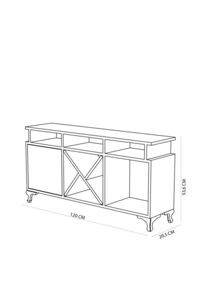 BMdekor Tv Ünitesi Kamer Tasarım Beyaz Kırmızı - 4