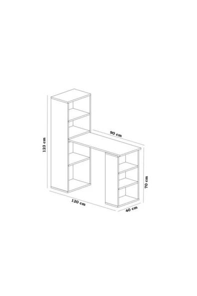 BMdekor Çalışma Masası Bilgisayar Masası West Beyaz - 4