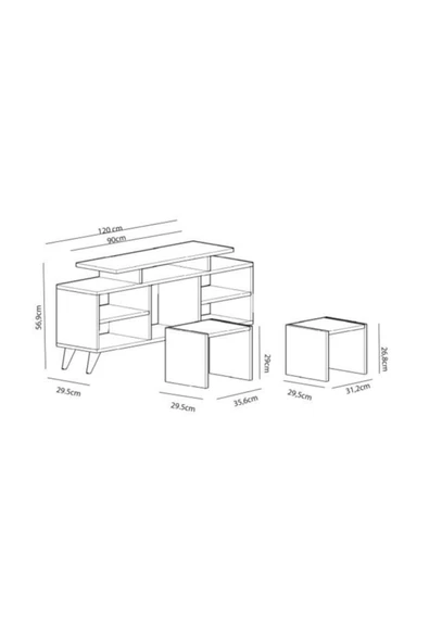 BMdekor Tv Ünitesi Kervan Beyaz Cordoba - Resim 4