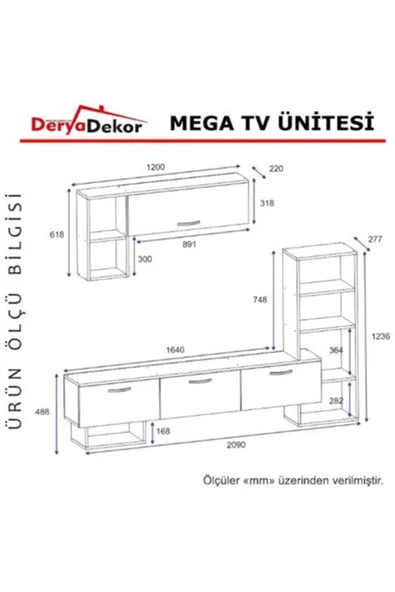 BMdekor Tv Ünitesi Deva Beyaz Ceviz - 3
