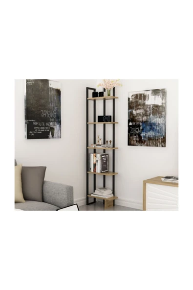 BMdekor Kitaplık Anna Metal Siyah