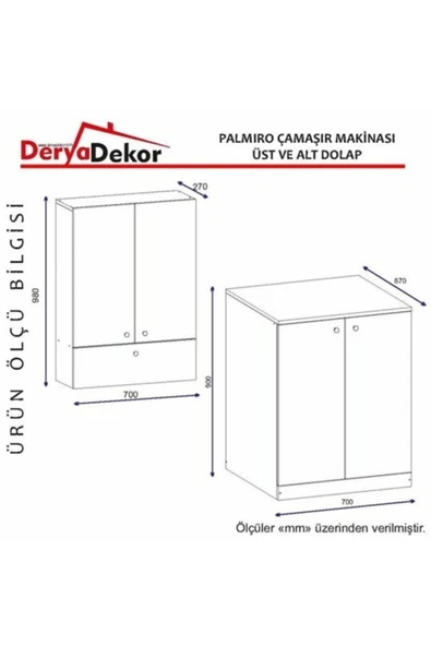 BMdekor Çamaşır Makinesi Dolabı Poyraz Beyaz - 3