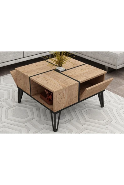 Meltem Çelik - BMdekor Orta Sehpa Nova Atlantikçam Siyah - 2