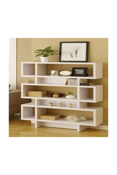BMdekor Kitaplık Este Tasarım Beyaz