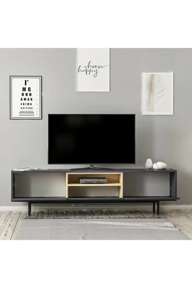 Meltem Çelik - BMdekor Tv Sehpası Doğal Antrasit - Resim 4