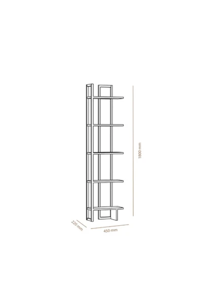 BMdekor Kitaplık Anna Metal Siyah - 3