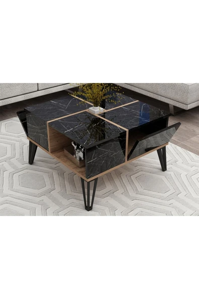 Meltem Çelik - BMdekor Orta Sehpa Nova Mermer Desen Meşe - 3