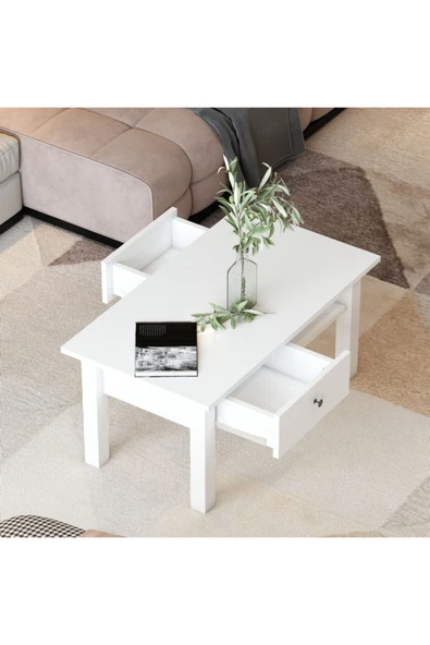 Derya Dekor Orta Sehpa Loft Beyaz - 2