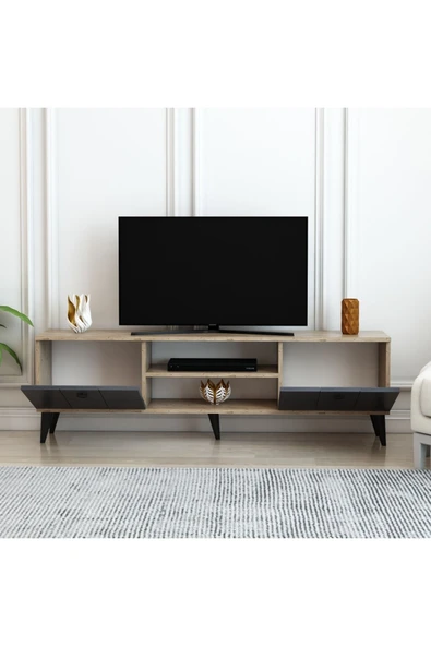 Meltem Çelik - BMdekor Tv Sehpası Roma Atlantik Antrasit A01 160 Cm - Resim 3