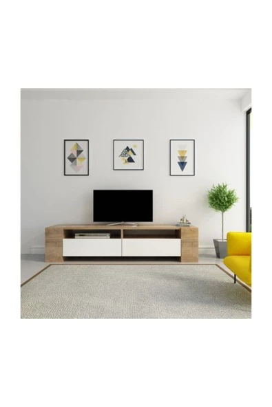 BMdekor Tv Ünitesi Sasa Beyaz Ceviz Cv202 ürün görseli
