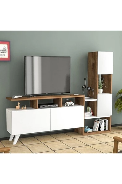 BMdekor Tv Ünitesi Beyaz Ceviz 177 Cm ürün görseli